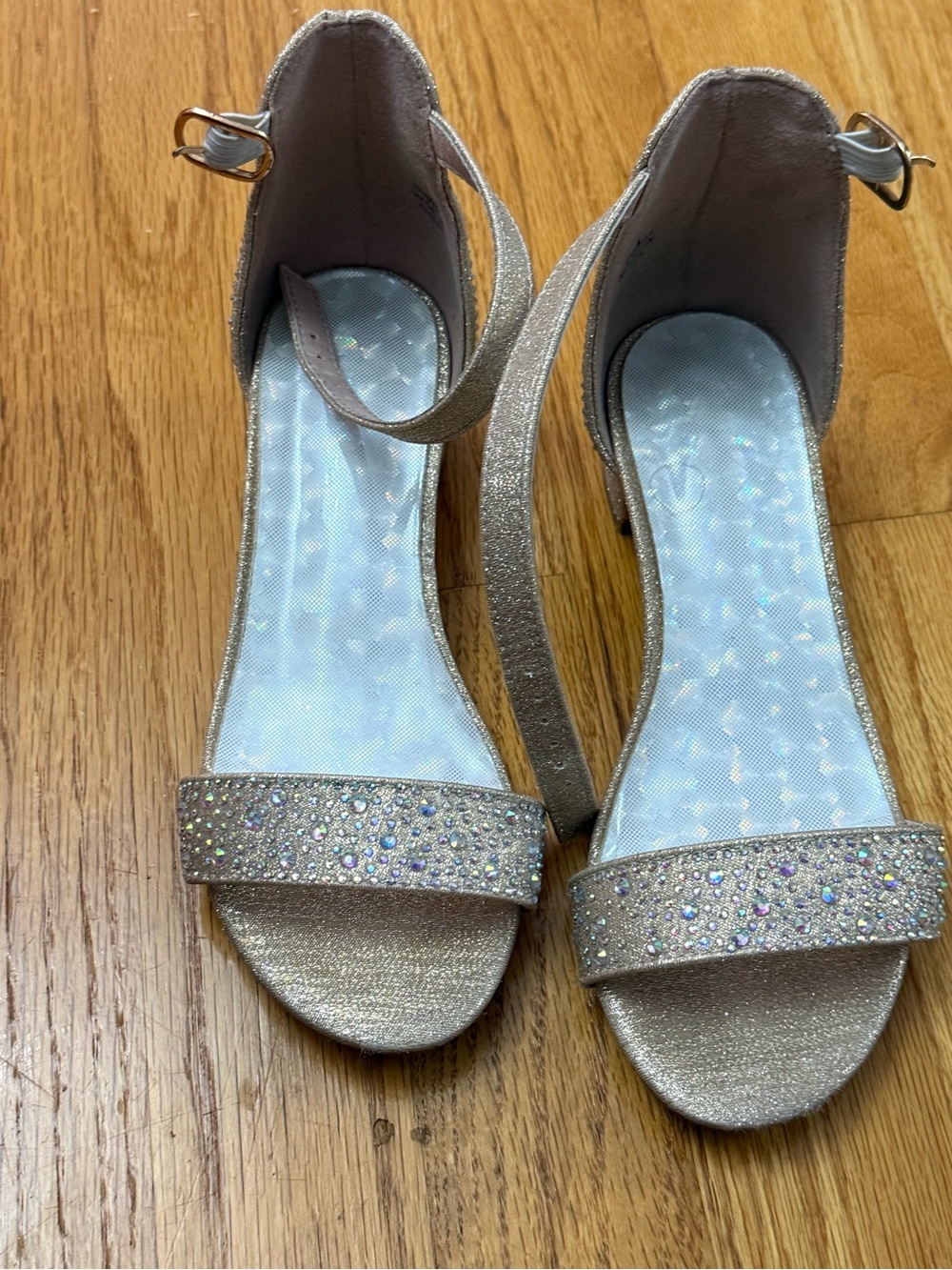 Girls Rhinestone Ankle-Strap Sandals